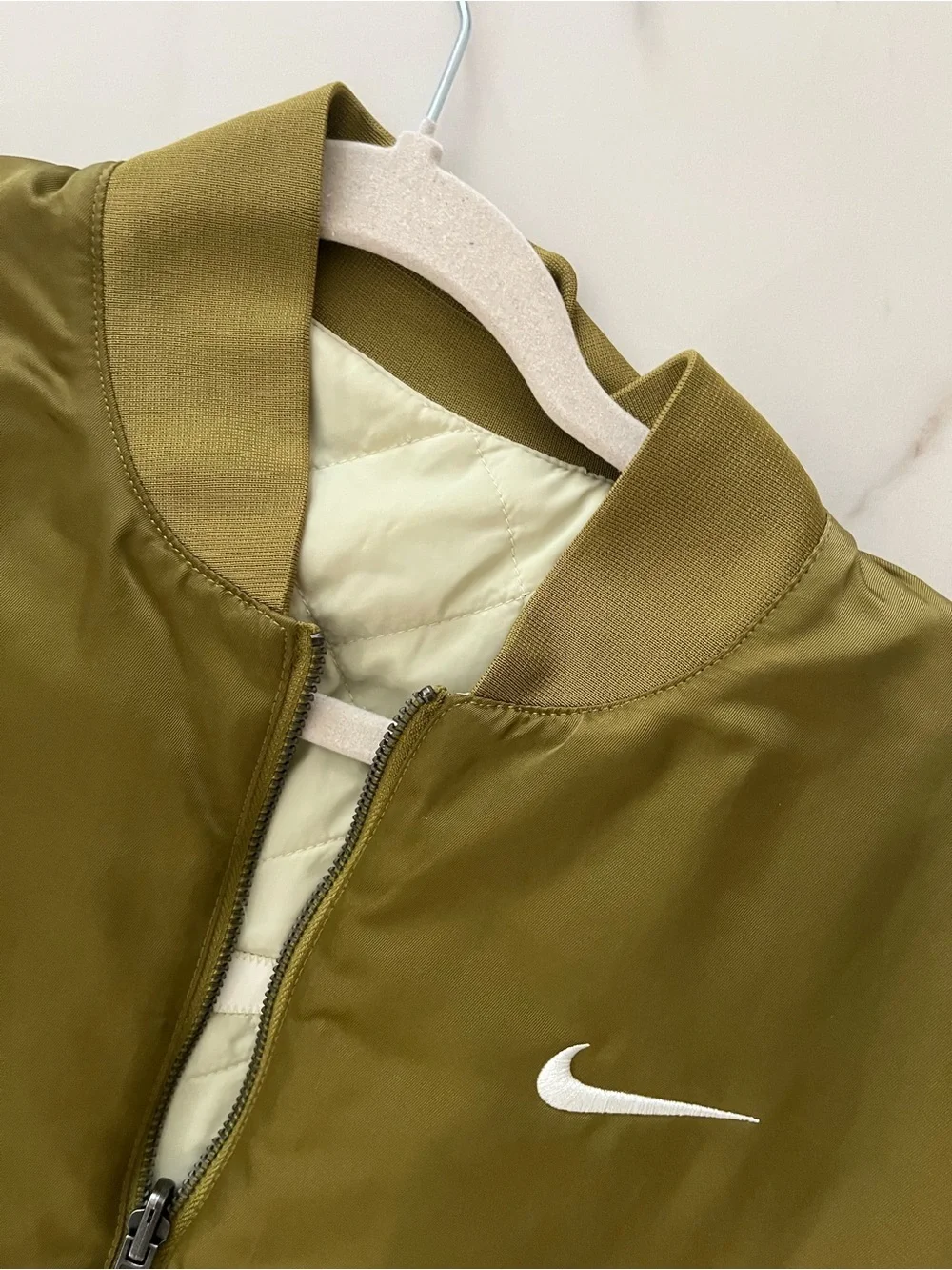 Nike Olive Green Bomber Jacket reversible XS